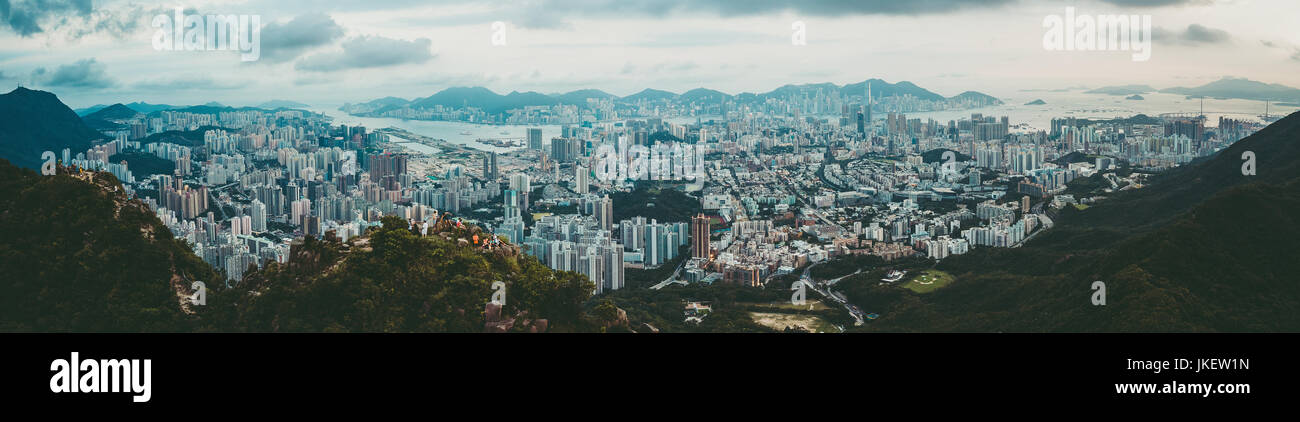 Panorama aerial view of Hong Kong City Stock Photo - Alamy