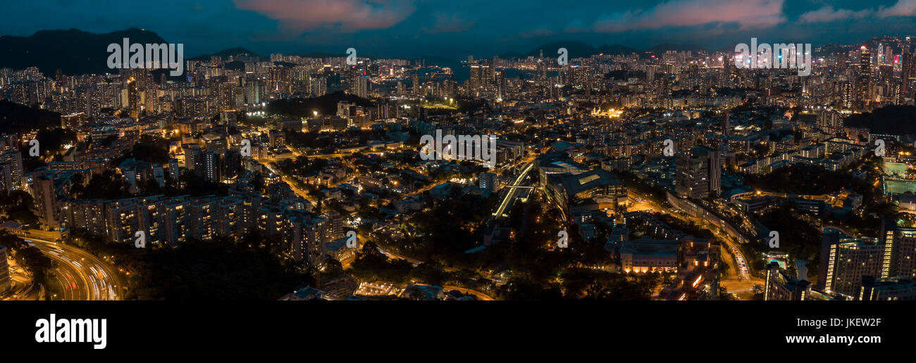 Panorama aerial view of Hong Kong City Stock Photo - Alamy