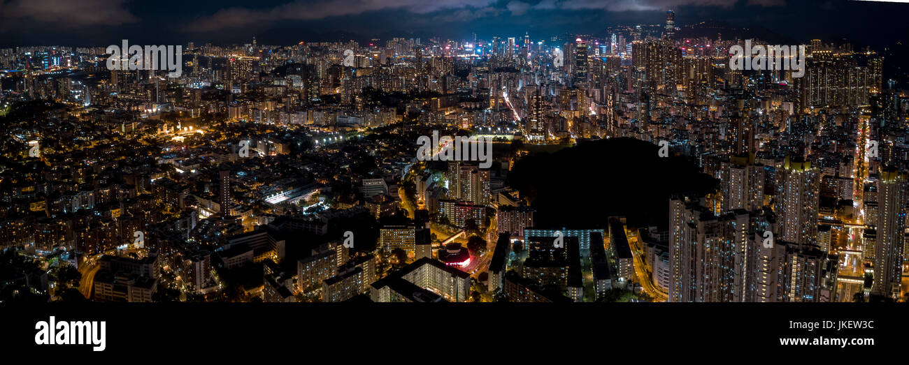 Panorama aerial view of Hong Kong City Stock Photo - Alamy