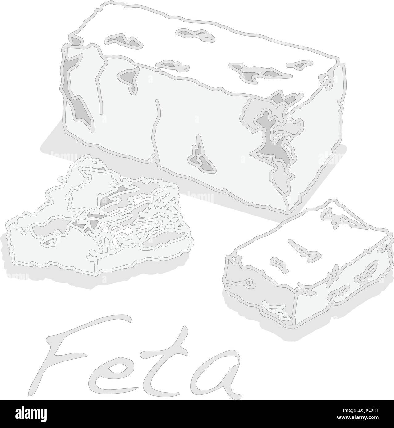 Greek feta cheese blocks vector isolated Stock Vector Image & Art Alamy