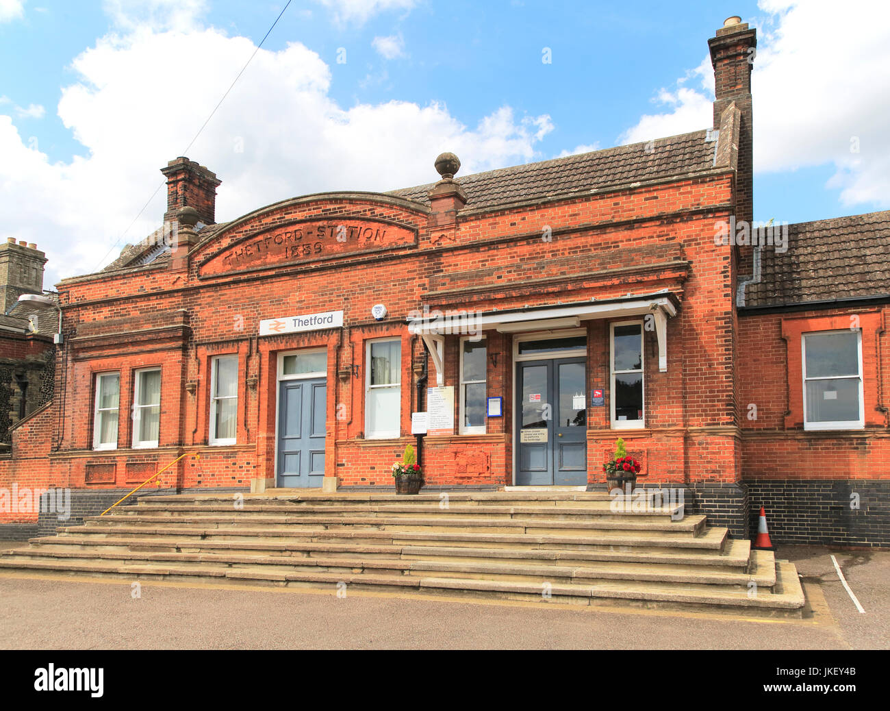 Railway train station building Thetford, Norfolk, England, UK built