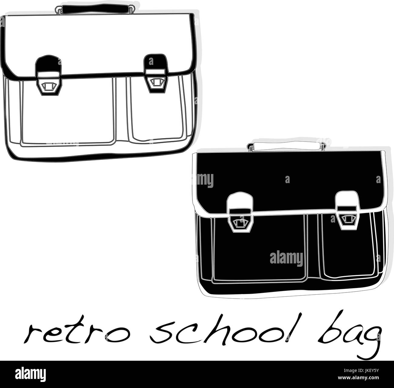 old vintage school bag isolated Stock Vector Image & Art Alamy