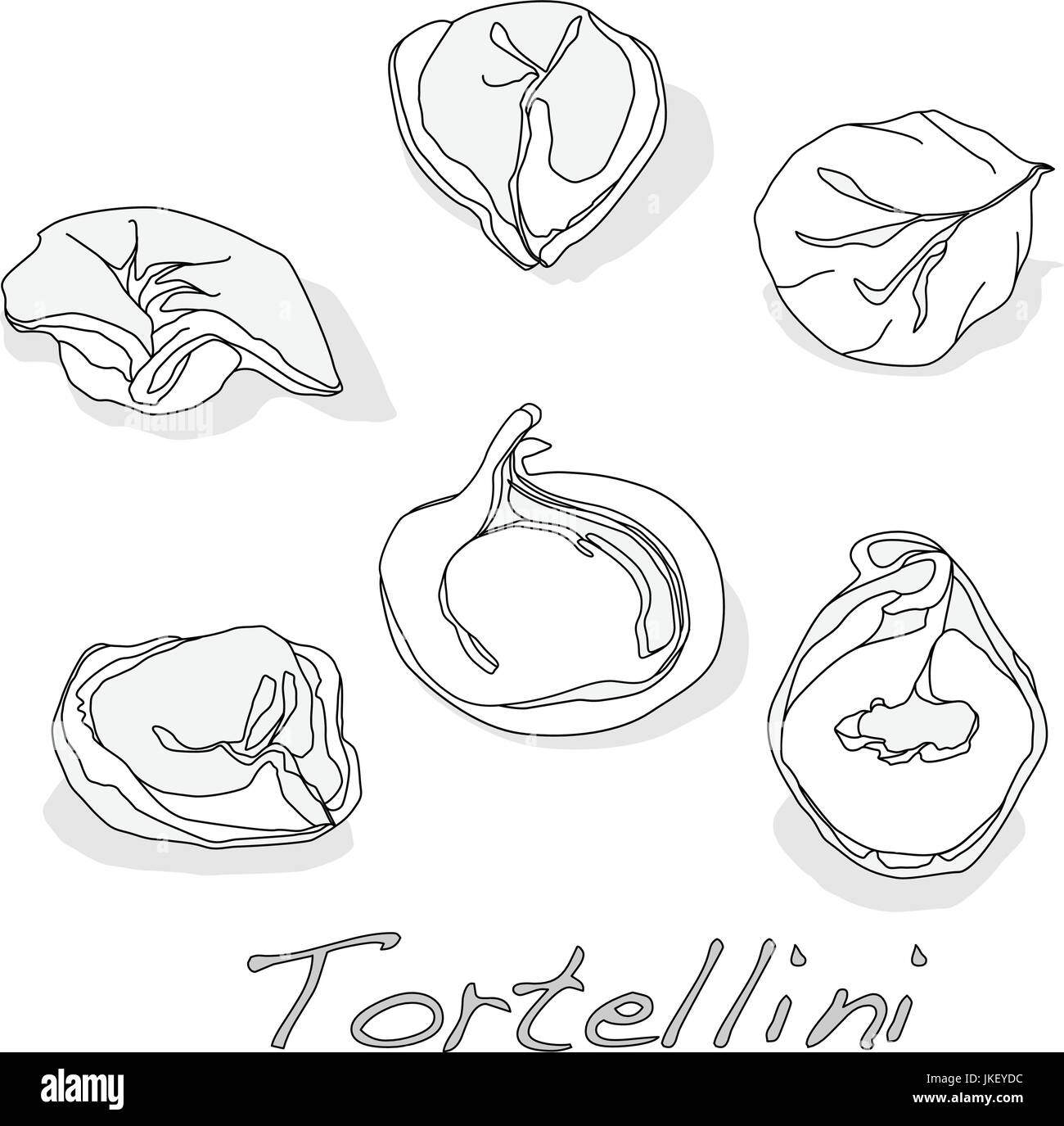 Tortellini Italian illustration isolated set Stock Vector Image & Art