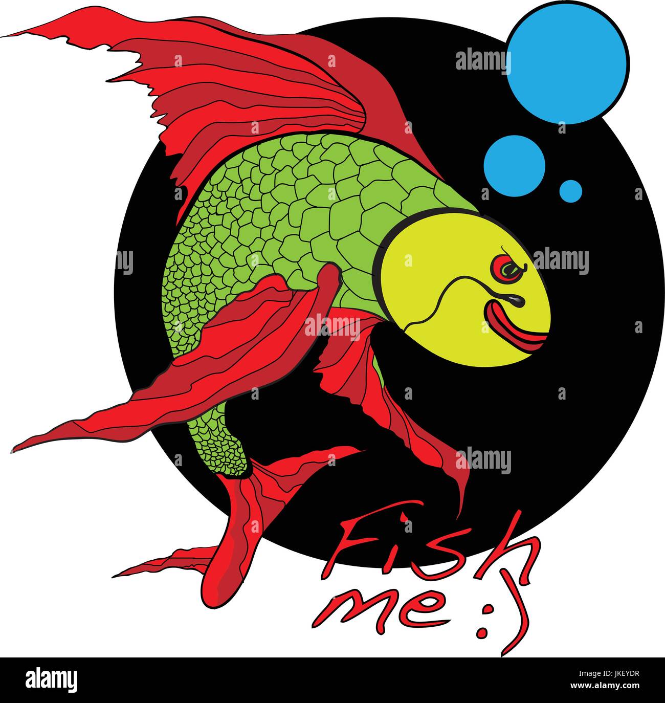 illustration of koi carp, fish. Vector. Stock Vector
