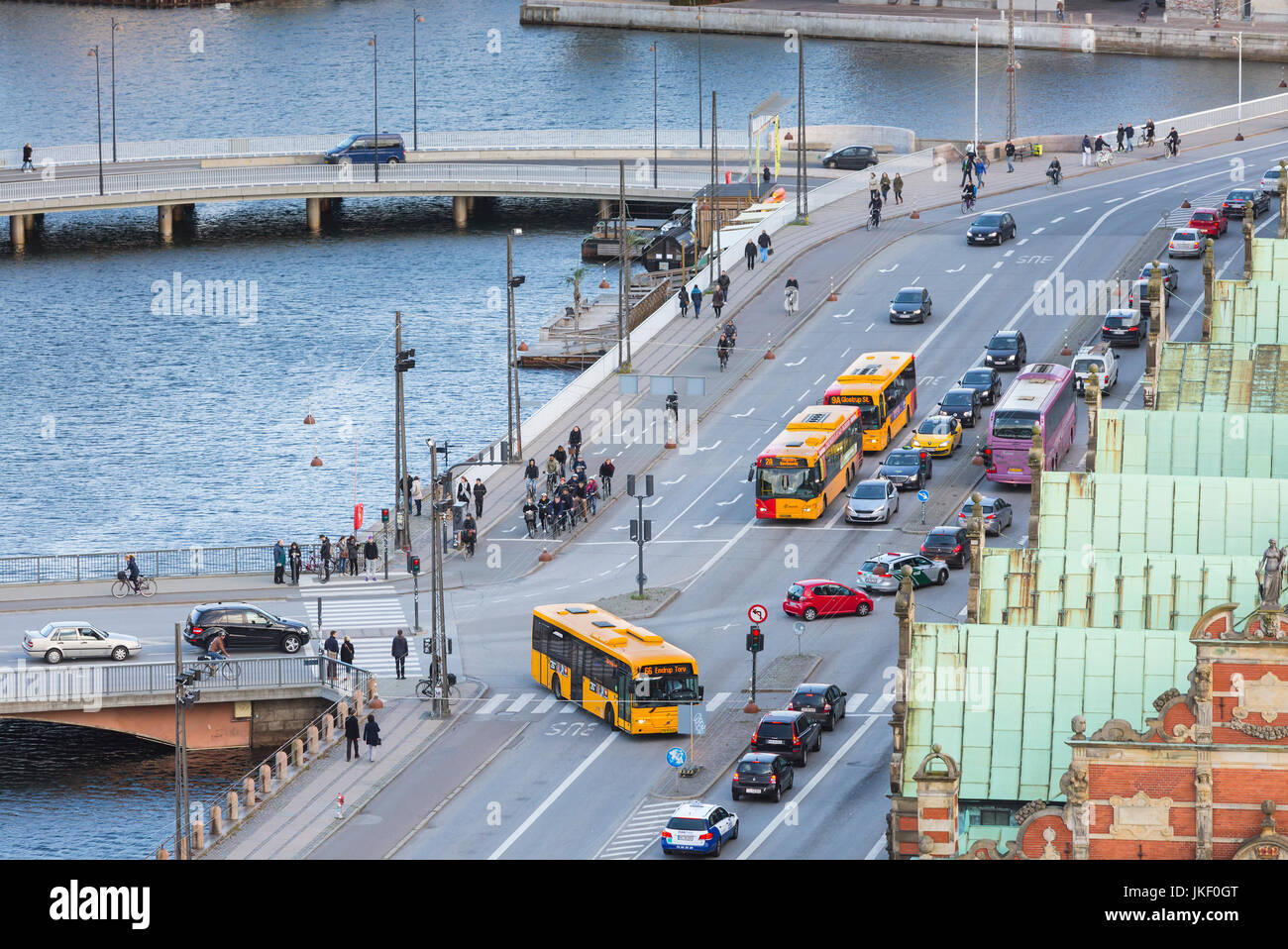 COPENHAGEN OCTOBER 23 Street Traffic And Bridges At A Canal Near 