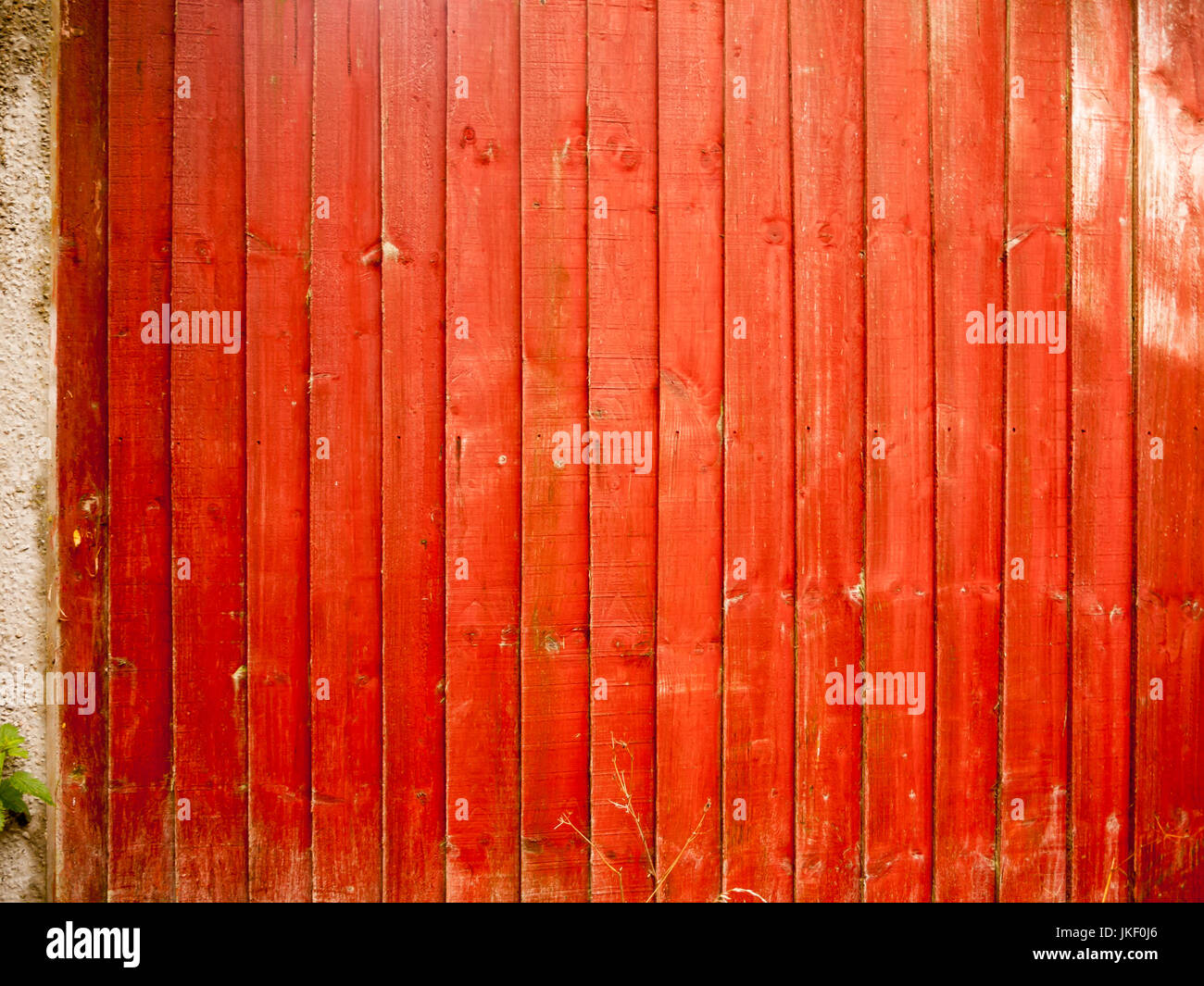 texture and pattern of red wooden garden fence; Essex; UK Stock Photo ...