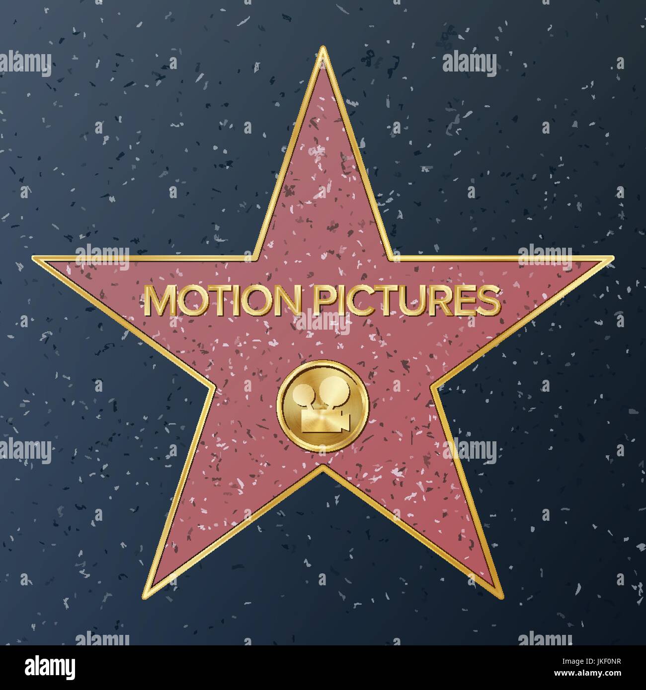 Hollywood Walk Of Fame. Vector Star Illustration. Famous Sidewalk