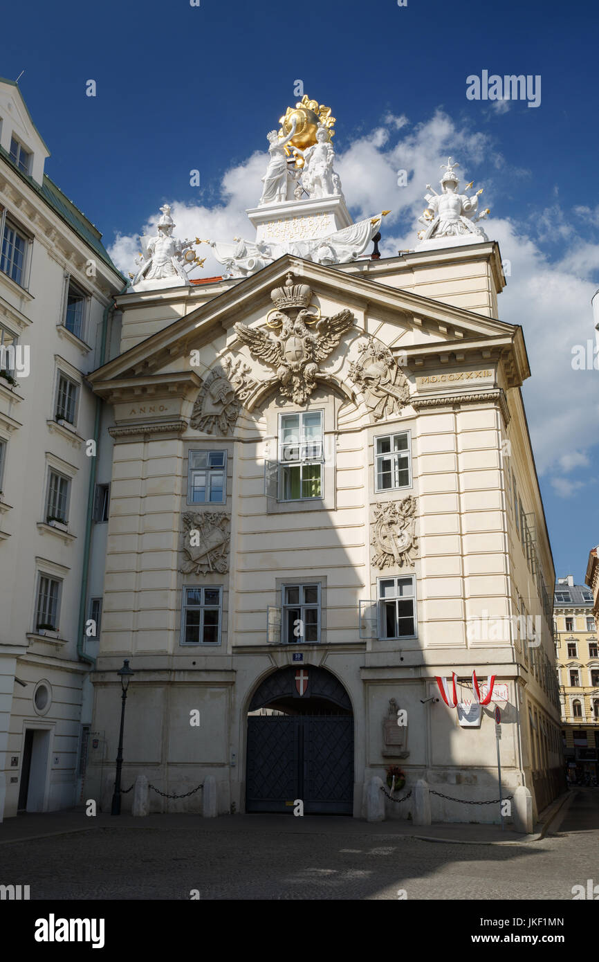 Burgerliches Zeughaus is located in the First District of Vienna, Innere Stadt, on the square Am Hof. Austria Stock Photo