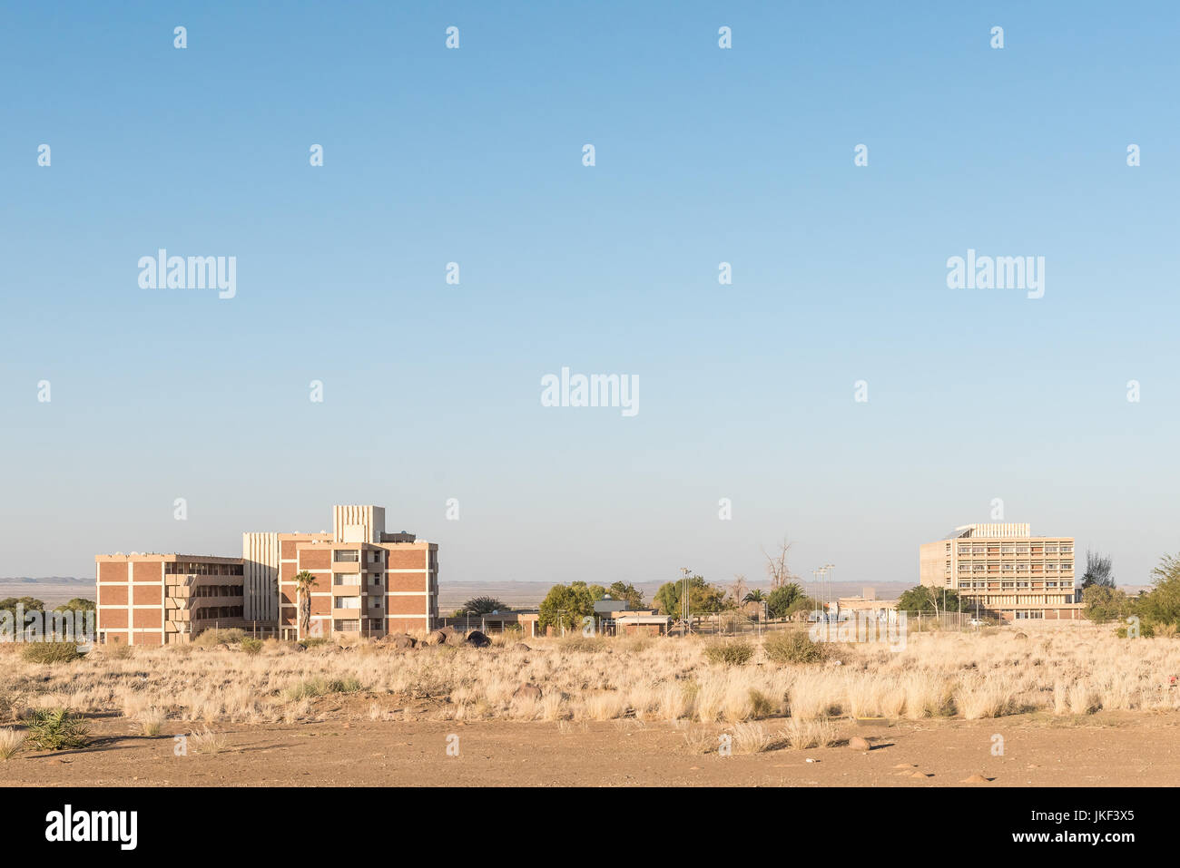 The State Hospital in Keetmanshoop, the capital town of the Karas Region of Namibia Stock Photo
