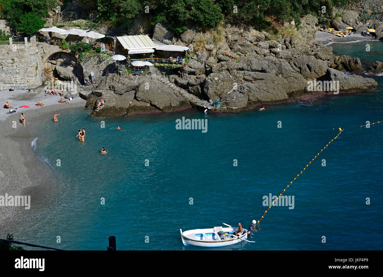 view on the bay of San Fruttuoso di Camogli, Ligury, Italy Stock Photo