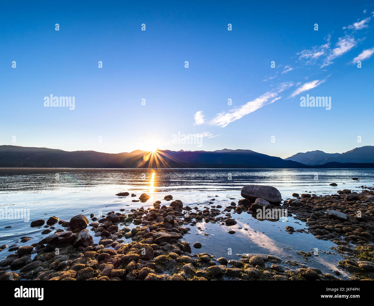 New Zealand, South Island, Southern Scenic Route, Fiordland National Park, Lake Te Anau Stock Photo