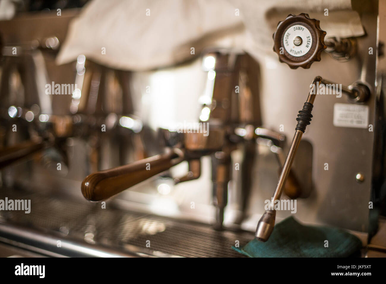 Old espresso coffee maker steam valve knob selector Stock Photo Alamy