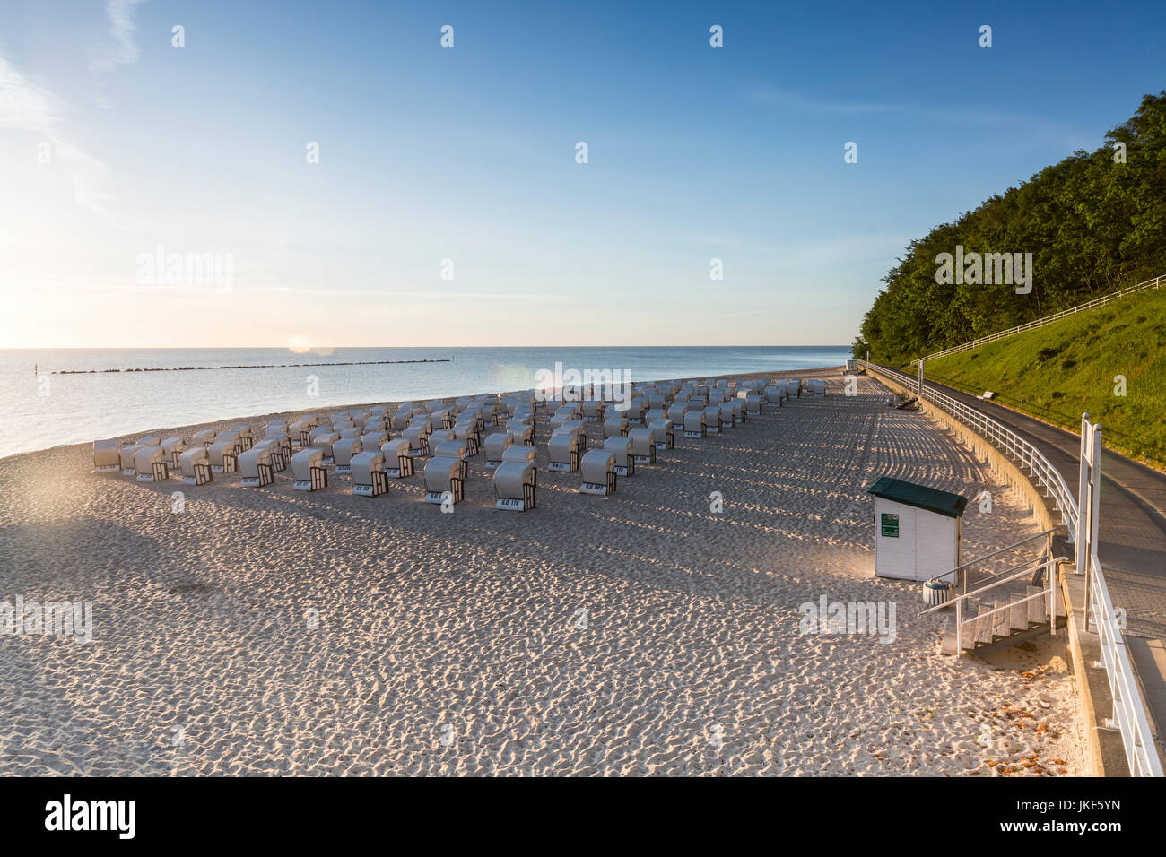 Sellin, Ostsee, Deutschland, Mecklenburg-Vorpommern, Seebrücke, Sonnenaufgang Stock Photo