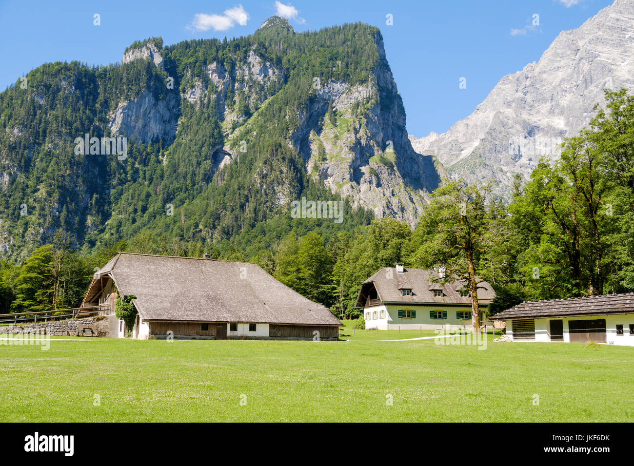 St. Bartholomä, Lake Königssee, Upper Bavaria, Bavaria, Germany, Europe Stock Photo