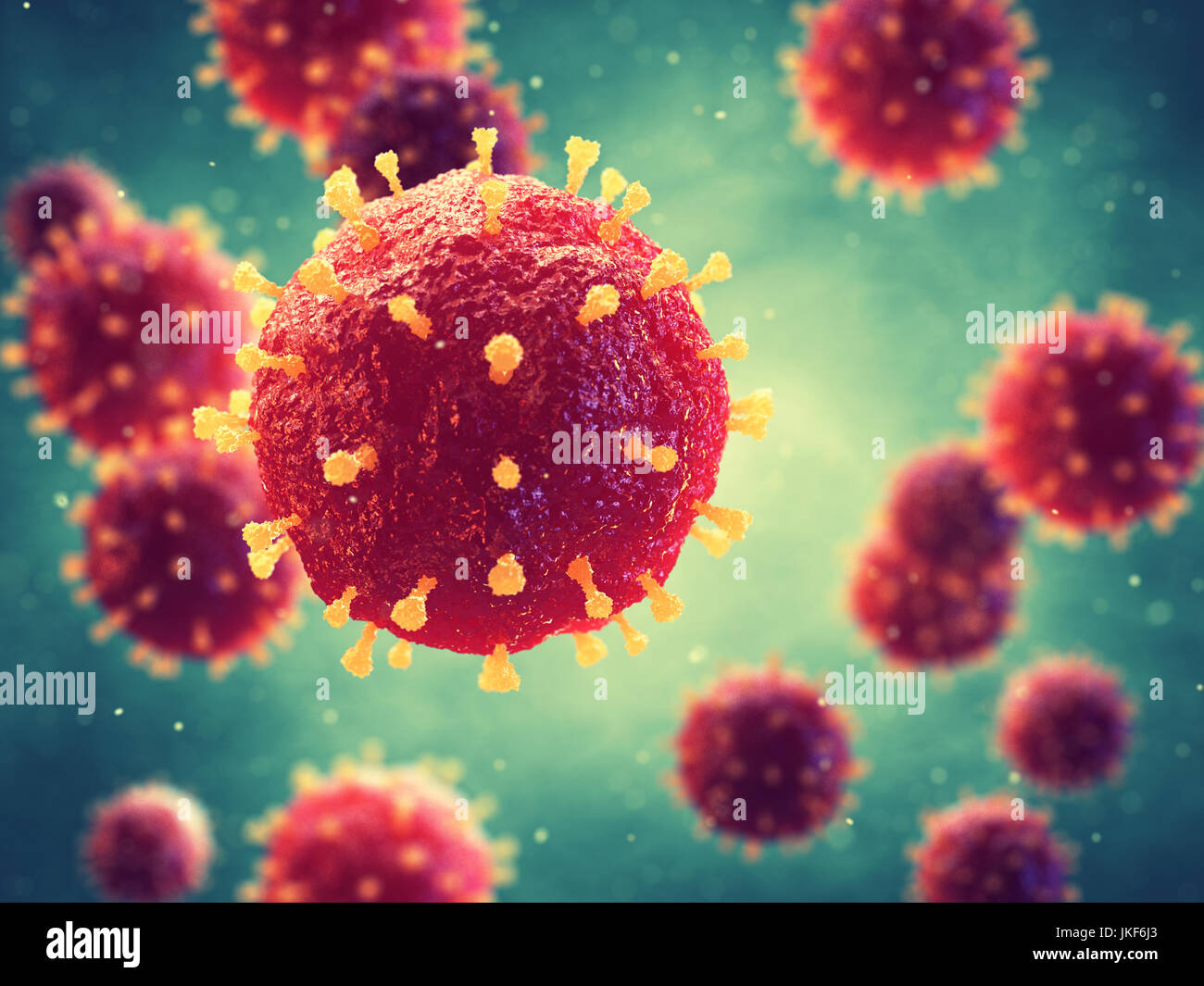 Pathogenic viruses causing infection in host organism , Viral disease outbreak Stock Photo