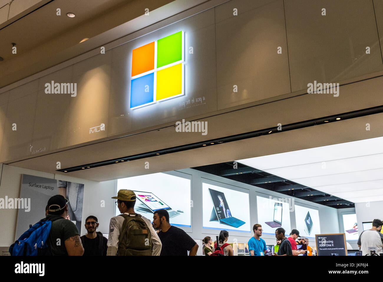 Las Vegas - Circa July 2017: Microsoft Retail Technology Store. Microsoft develops and manufactures Windows and Surface software VIII Stock Photo