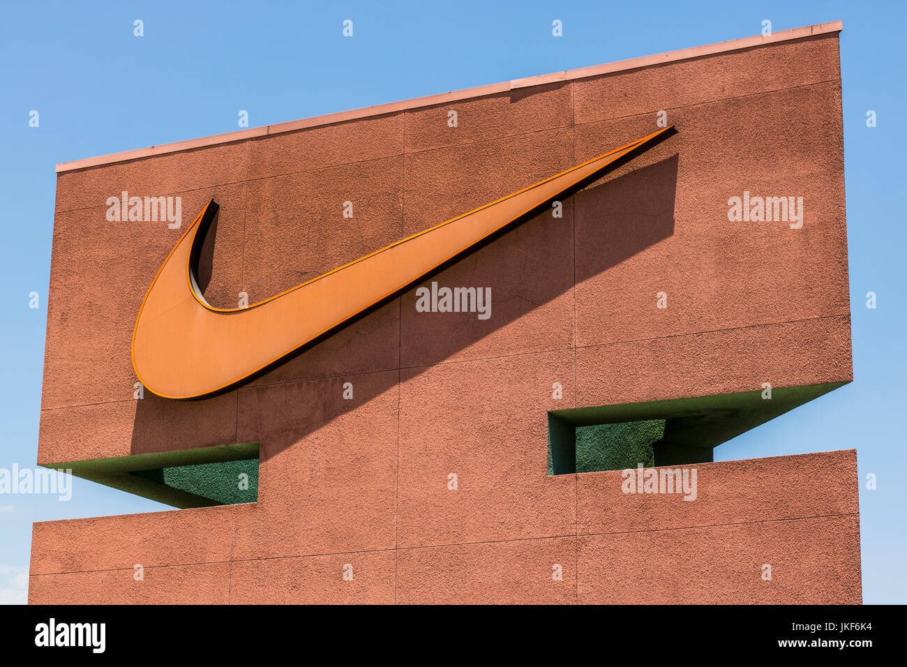 Las Vegas Circa July 2017 Nike, Inc. Swoosh logo and signage. Nike