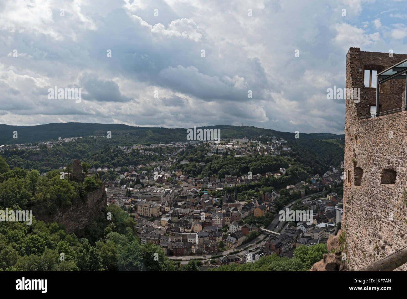 Panorama view of Idar-Oberstein in Rhineland-Palatinate, Germany Stock Photo