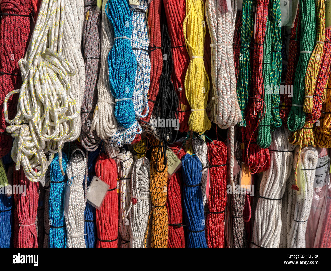 Ropes for sailing and boating Stock Photo Alamy