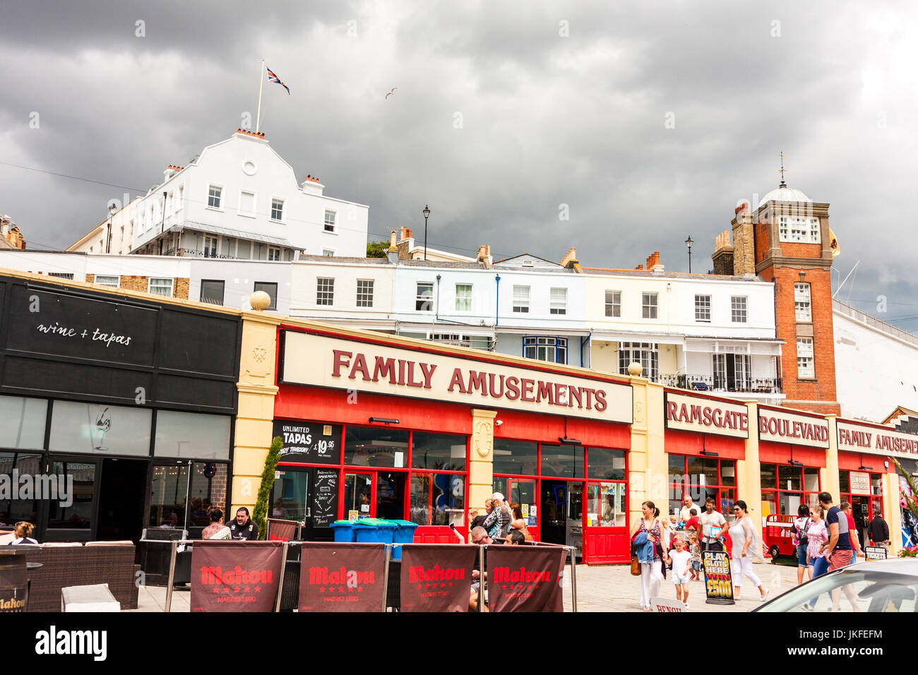 Building Family Amusements Red Door And Windows Frames