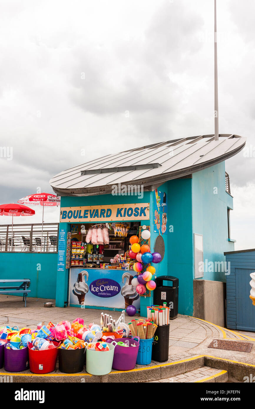 The Boulevard Kiosk on the seafront at Ramsgate resort. Small booth type building selling ice