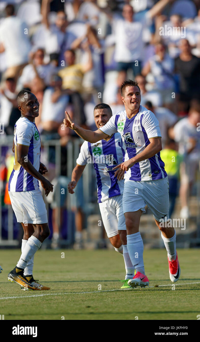 BUDAPEST, HUNGARY - JUNE 20: (l-r) Obinna Nwobodo of Ujpest FC