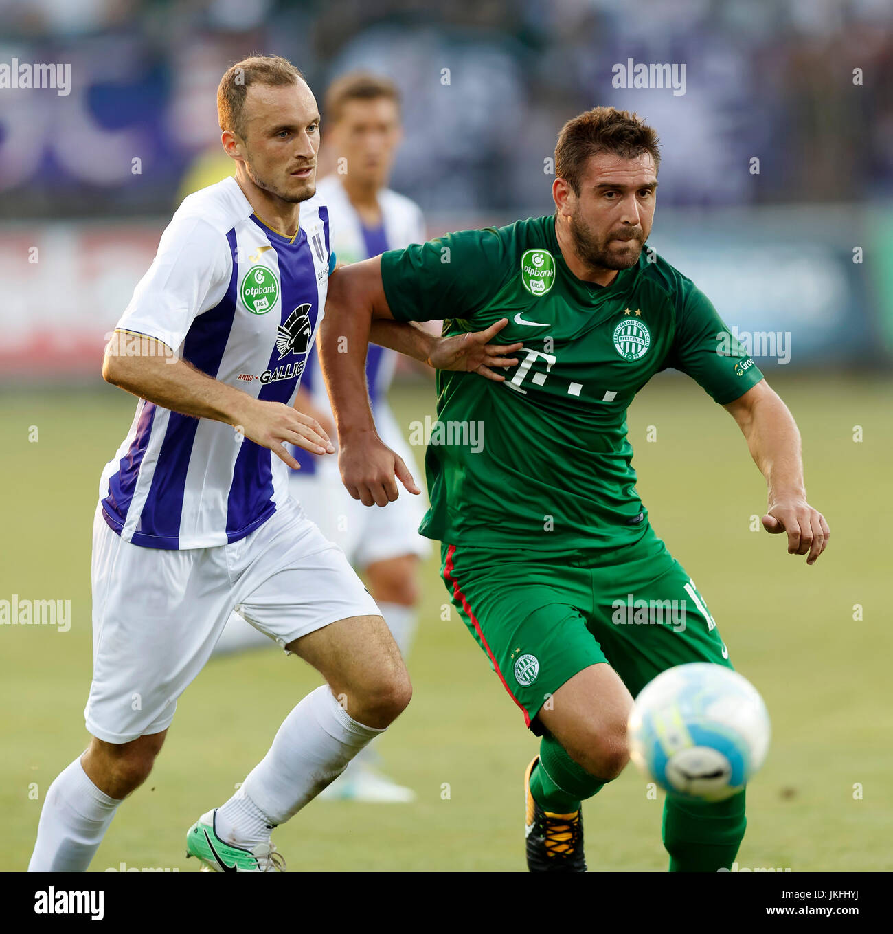 BUDAPEST, HUNGARY - FEBRUARY 15: (l-r) Miha Blazic of Ferencvarosi