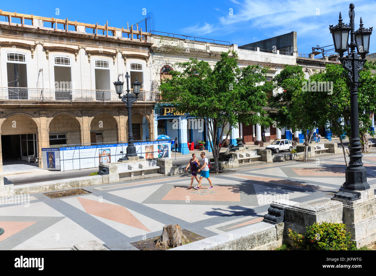Paseo del Prado, Popular pedestrian boulevard in Old Havana, Cuba Stock Photo