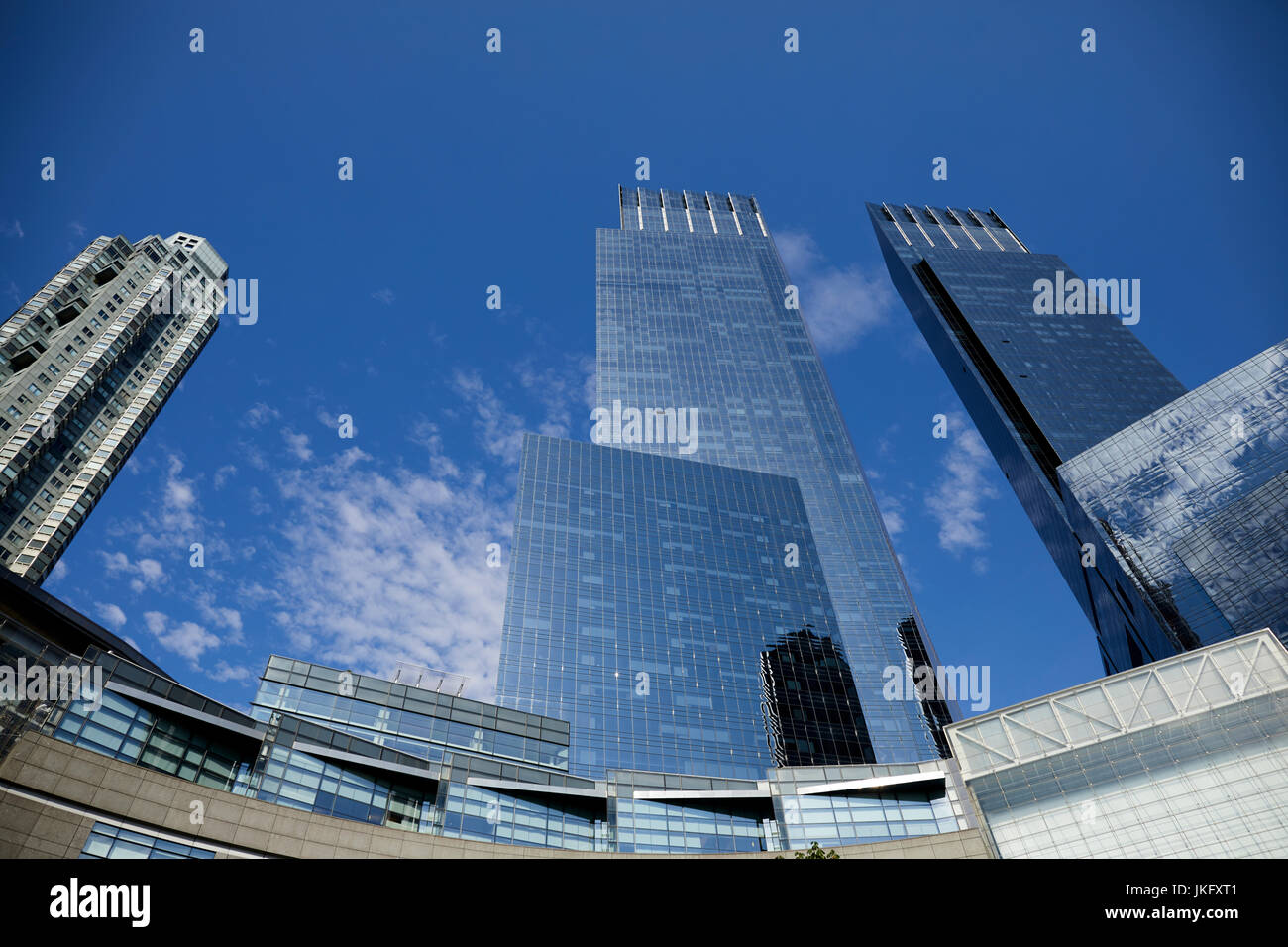 New York City, Manhattan, offices of Time Warner Centre at Columbus Circle nr Central Park Stock Photo