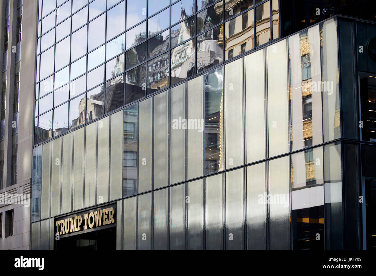 New York City, Manhattan,  Trump Tower doorway on 5th Avenue Stock Photo