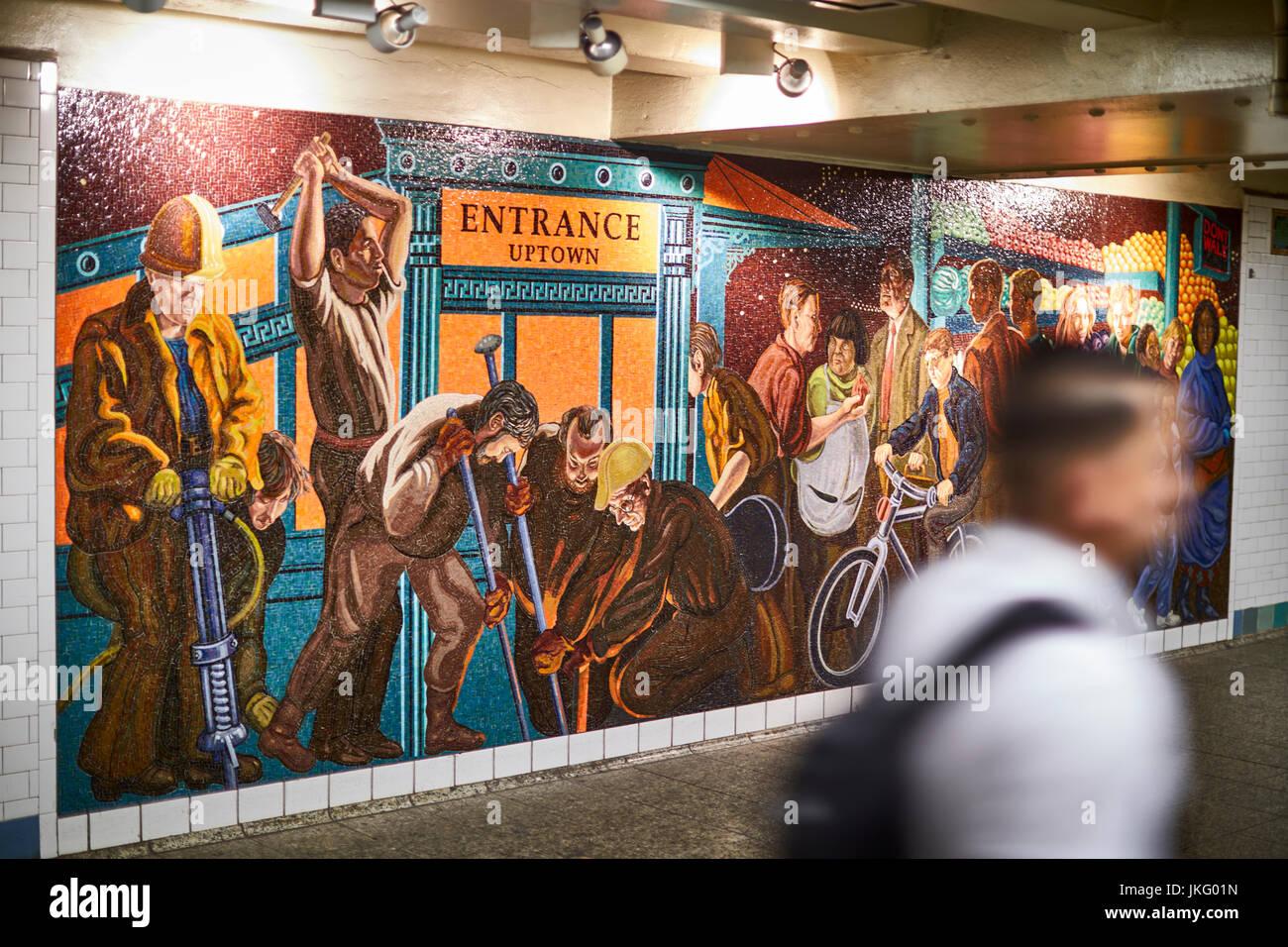 New York City, Manhattan, United States,   Times Square subway murals Stock Photo