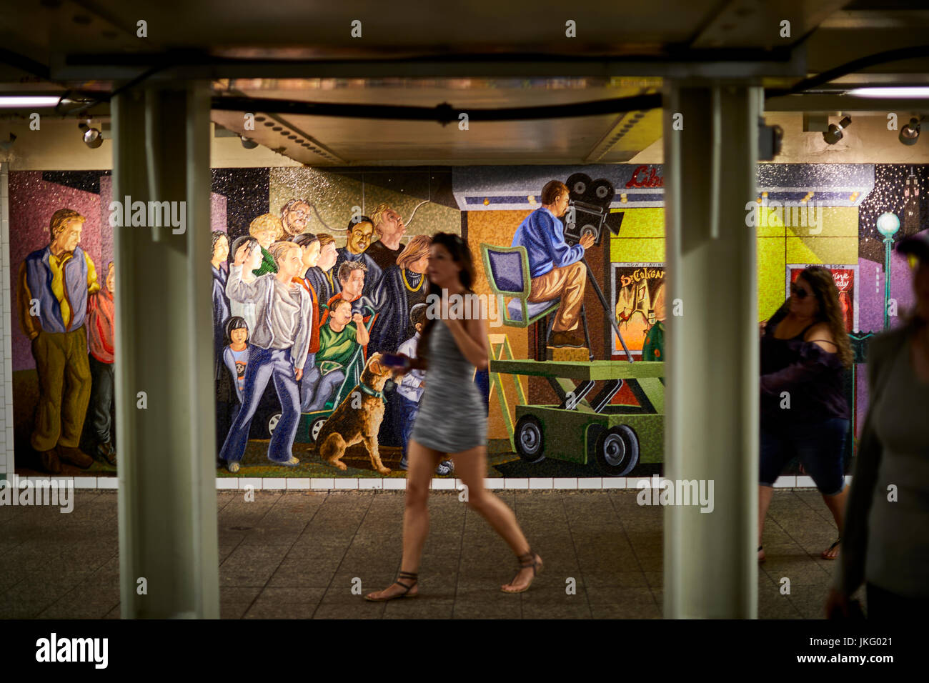 New York City, Manhattan, United States,   Times Square subway murals Stock Photo