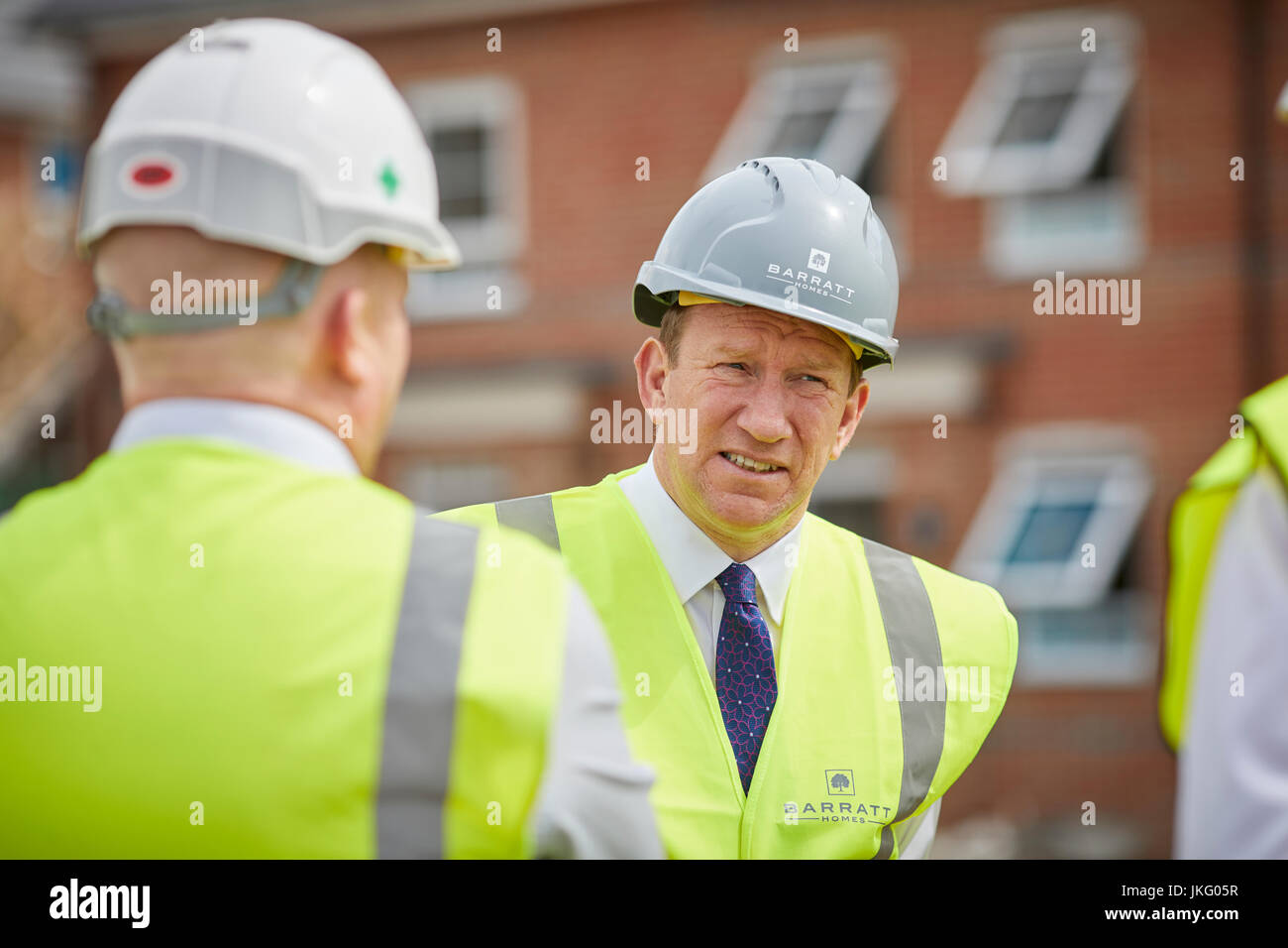 Barratt Homes DAVID THOMAS  Group Chief Executive visit to their Walkden Scholars Green site in Salford Stock Photo