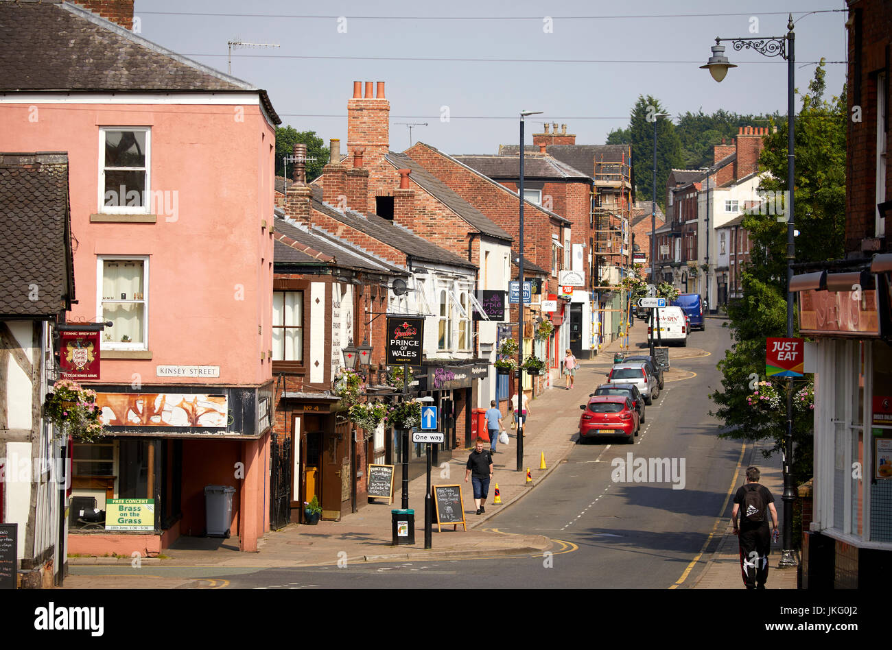 Independent shops on Lawton Street in Congleton Town Centre, Cheshire East, England. Stock Photo