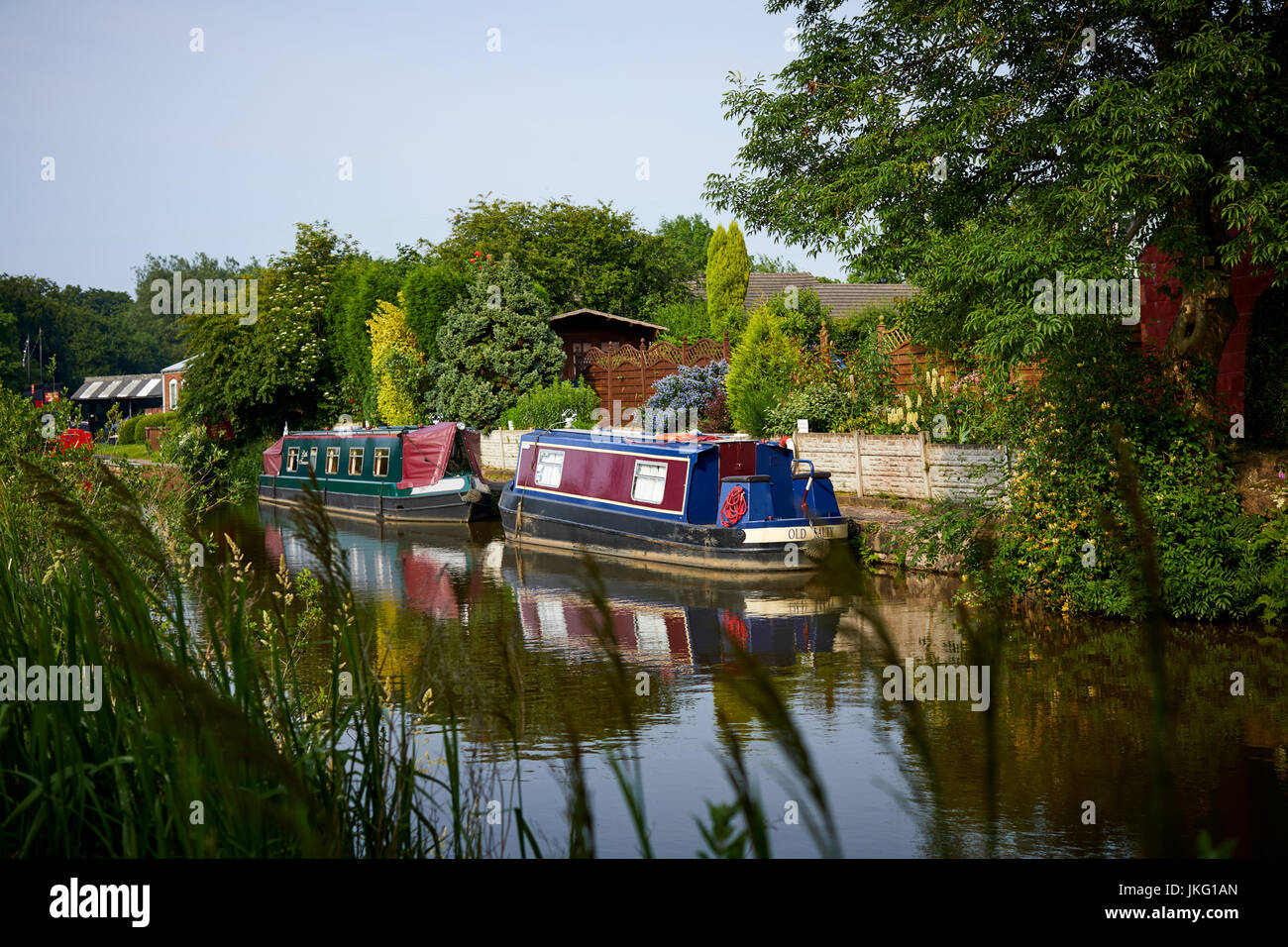 Macclesfield canal , Congleton Town Centre, Cheshire East, England. Stock Photo