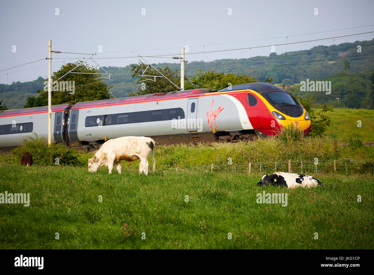 The main Manchester to London WCML at  Congleton, Cheshire East, England. Stock Photo