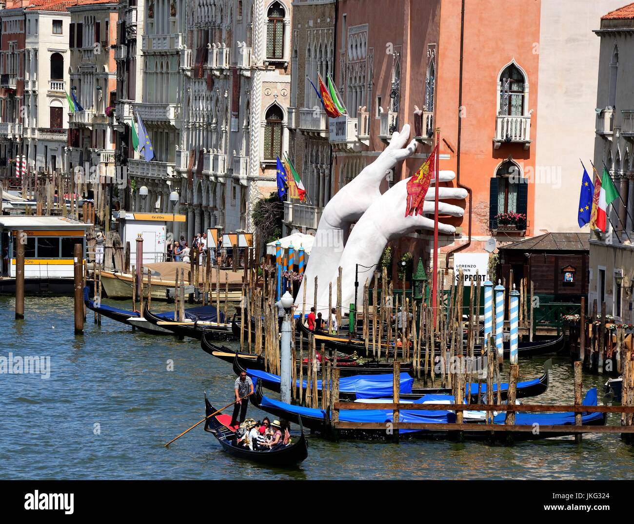 Giant Hands on Grand Canal, Venice Stock Photo Alamy