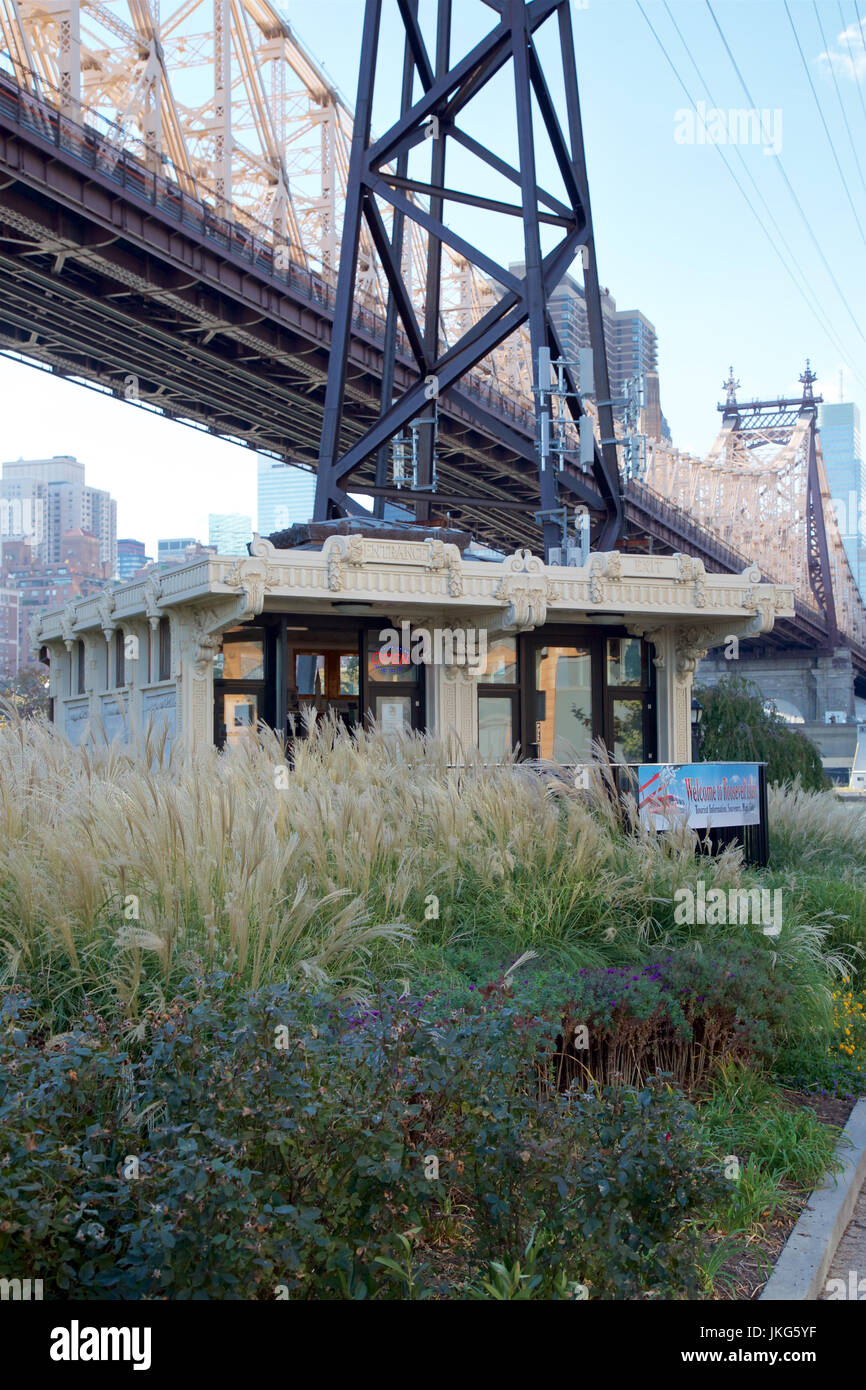 Visitor center underneath Roosevelt Island Funicular and Queensboro Visitor center underneath Roosevelt Island Funicular and Queensboro