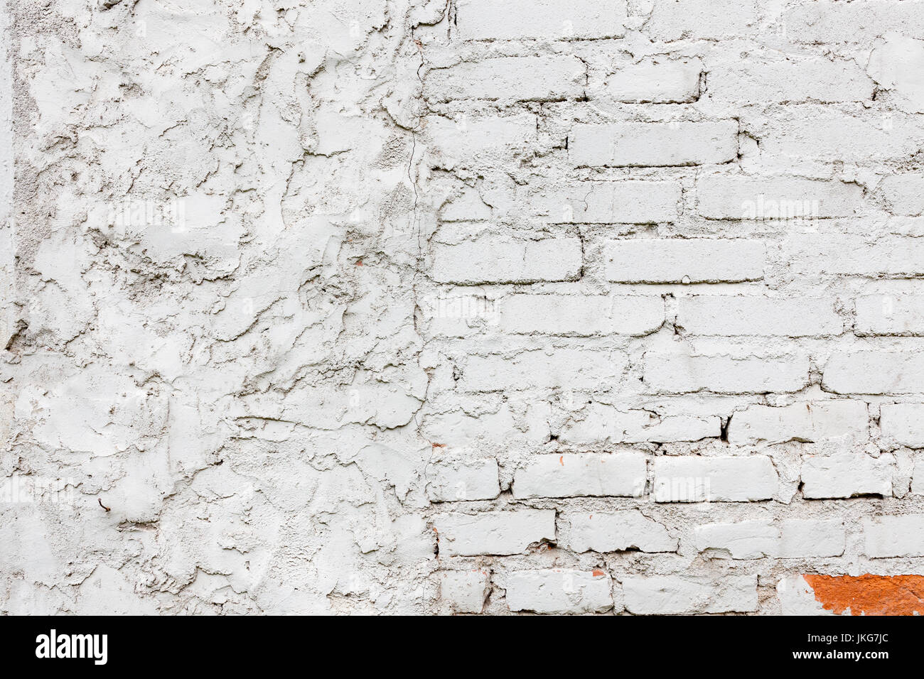 Old white brick wall texture background Stock Photo