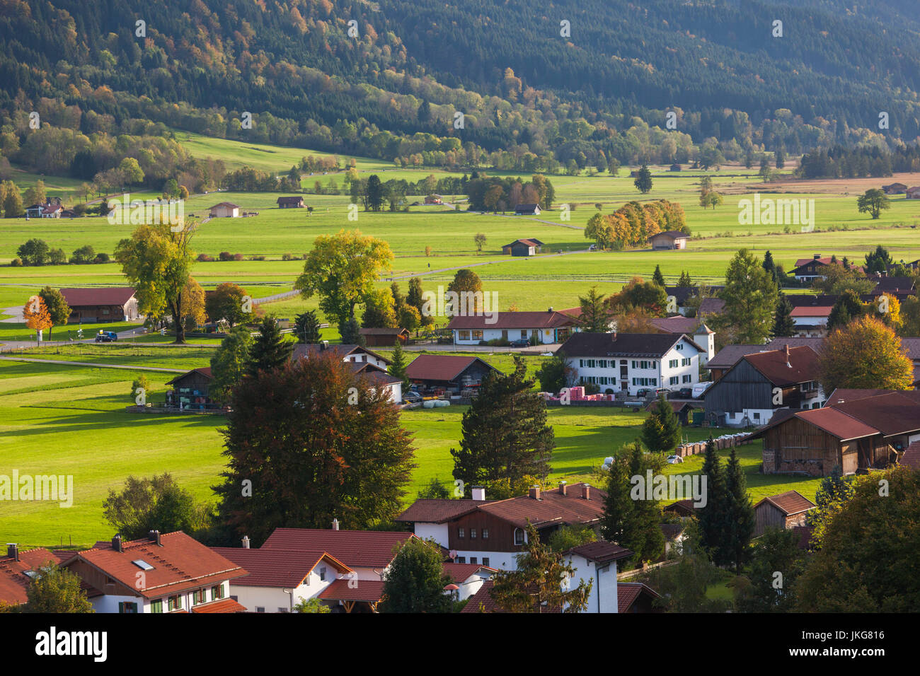 Germany, Bavaria, Berghof, alpine landscape, elevated view Stock Photo ...