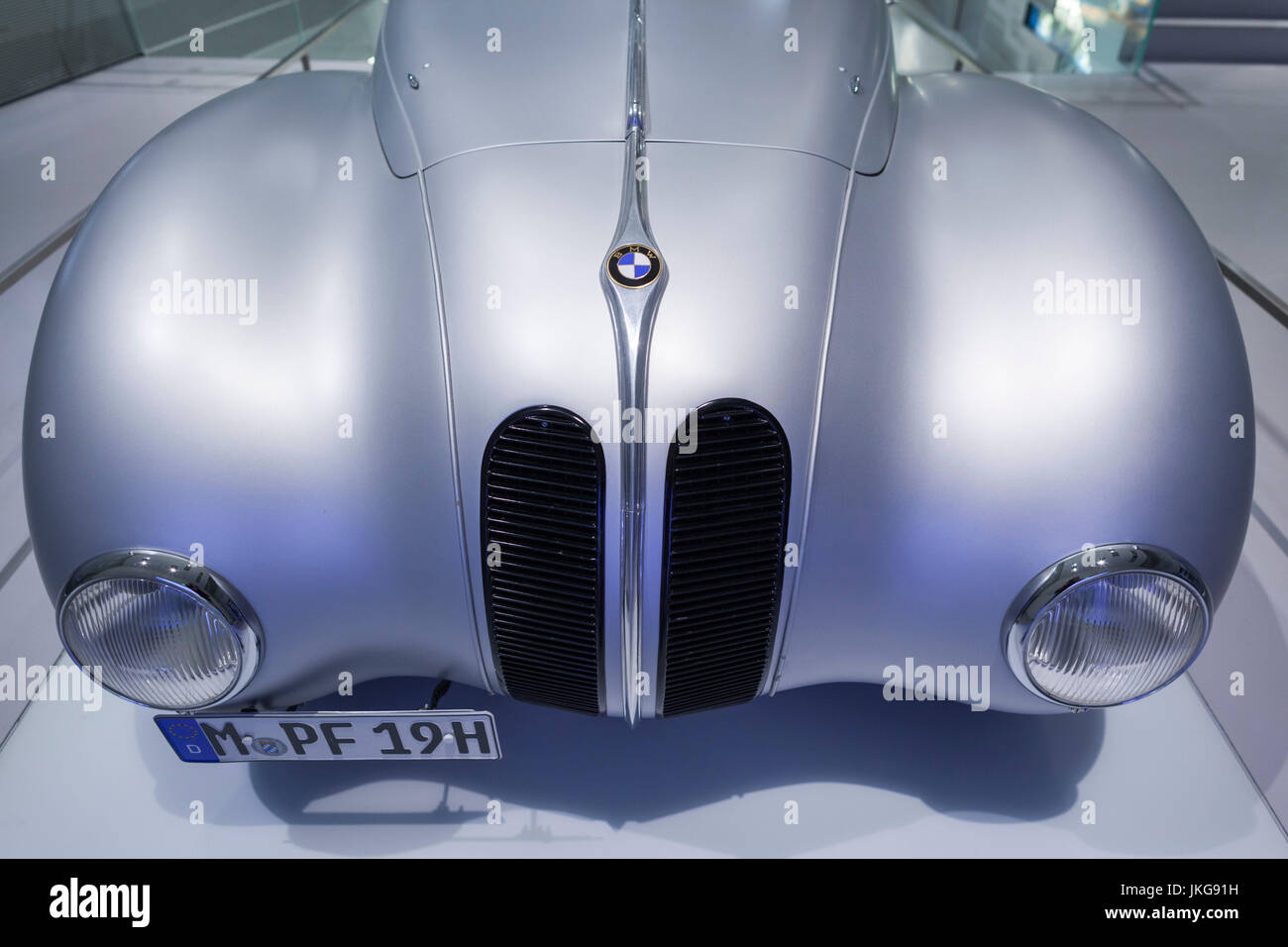 Germany, Bavaria, Munich, BMW Museum, display of 1930s-era BMW 328 Kamm streamlined coupe Stock Photo