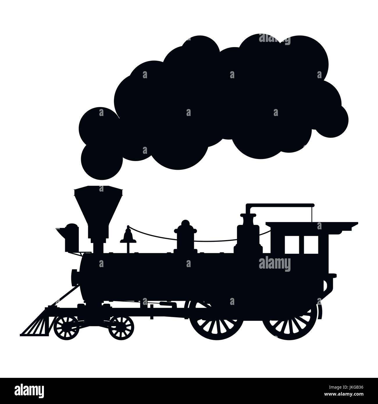 Silhouette steam locomotive Stock Vector