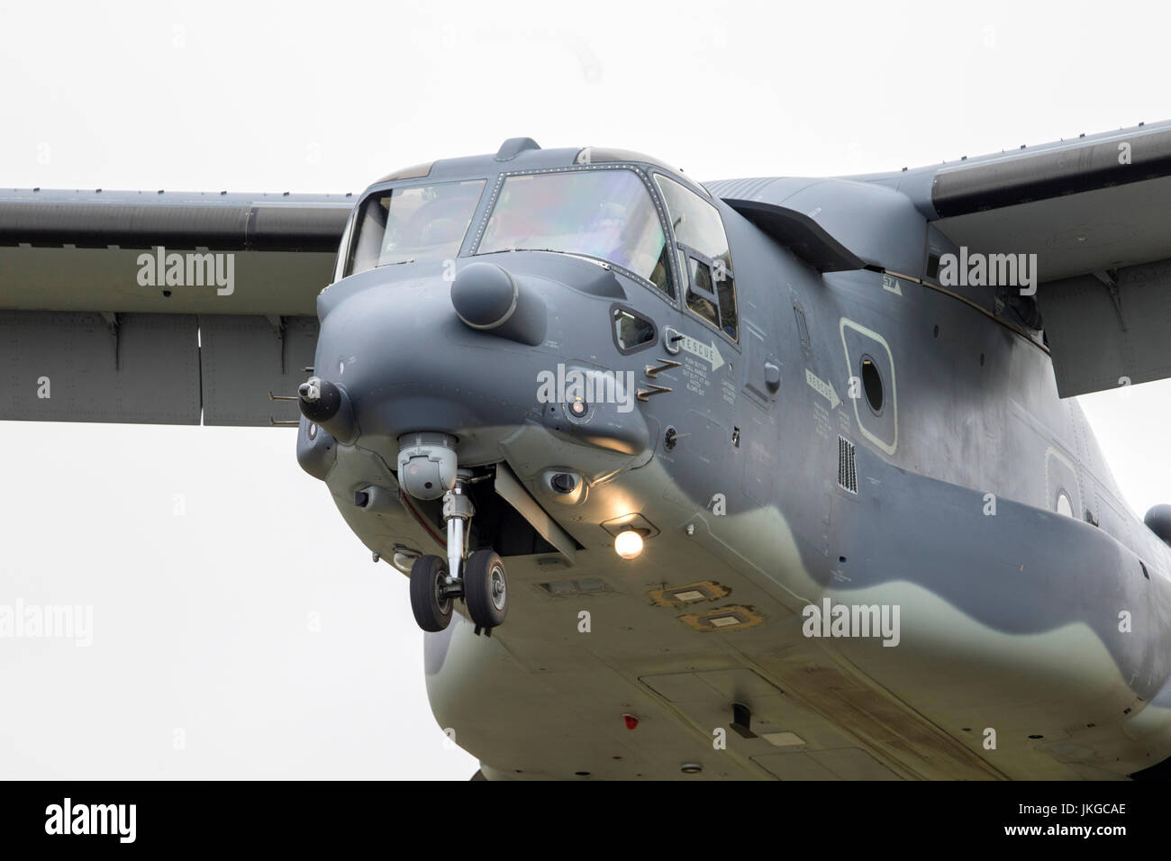 United States Marine Corps Bell Boeing V-22 Osprey tiltrotor military aircraft at RIAT 2017 Stock Photo