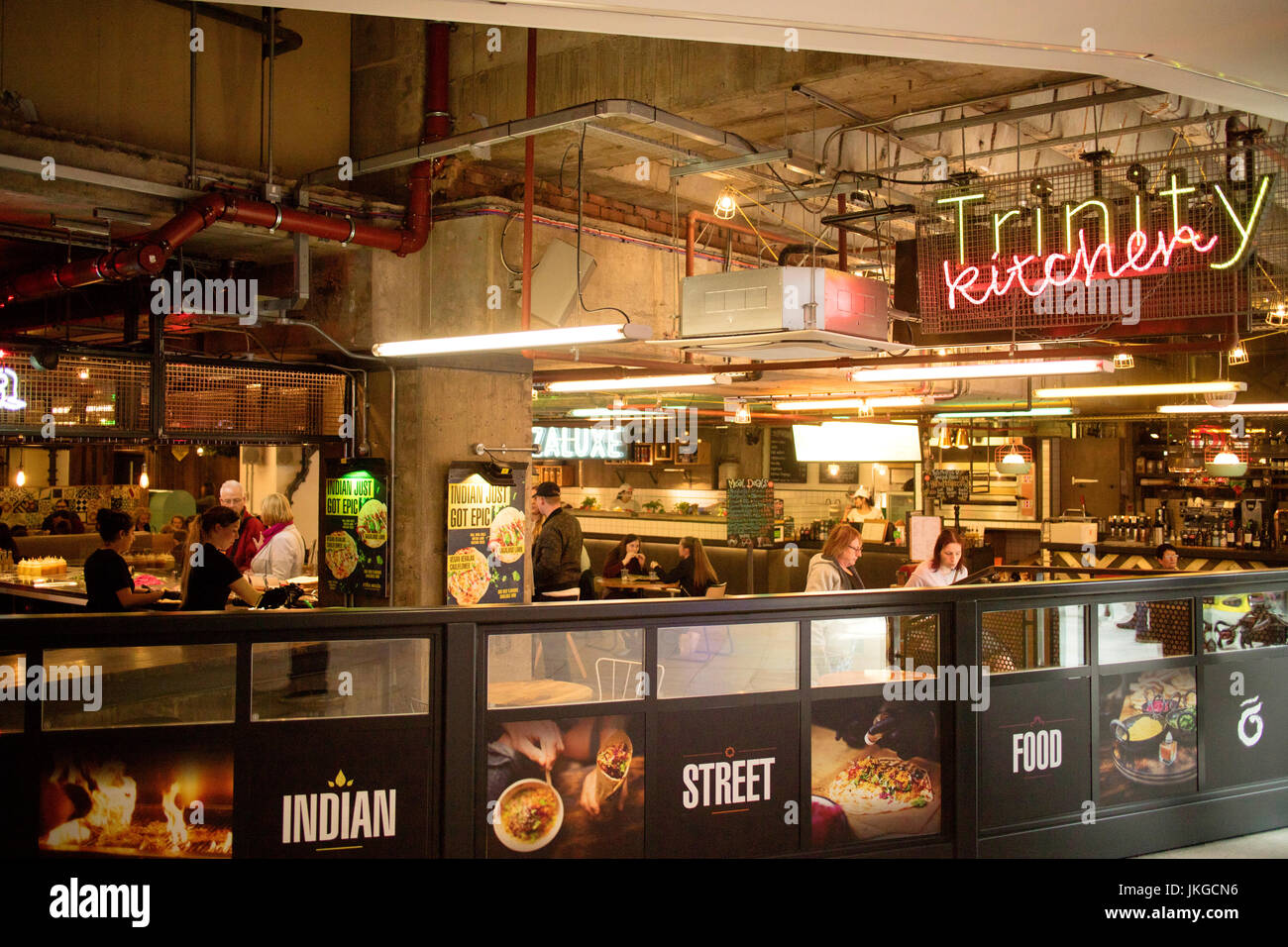 Trinity Kitchen food hall at Leeds City Centre, West Yorkshire England