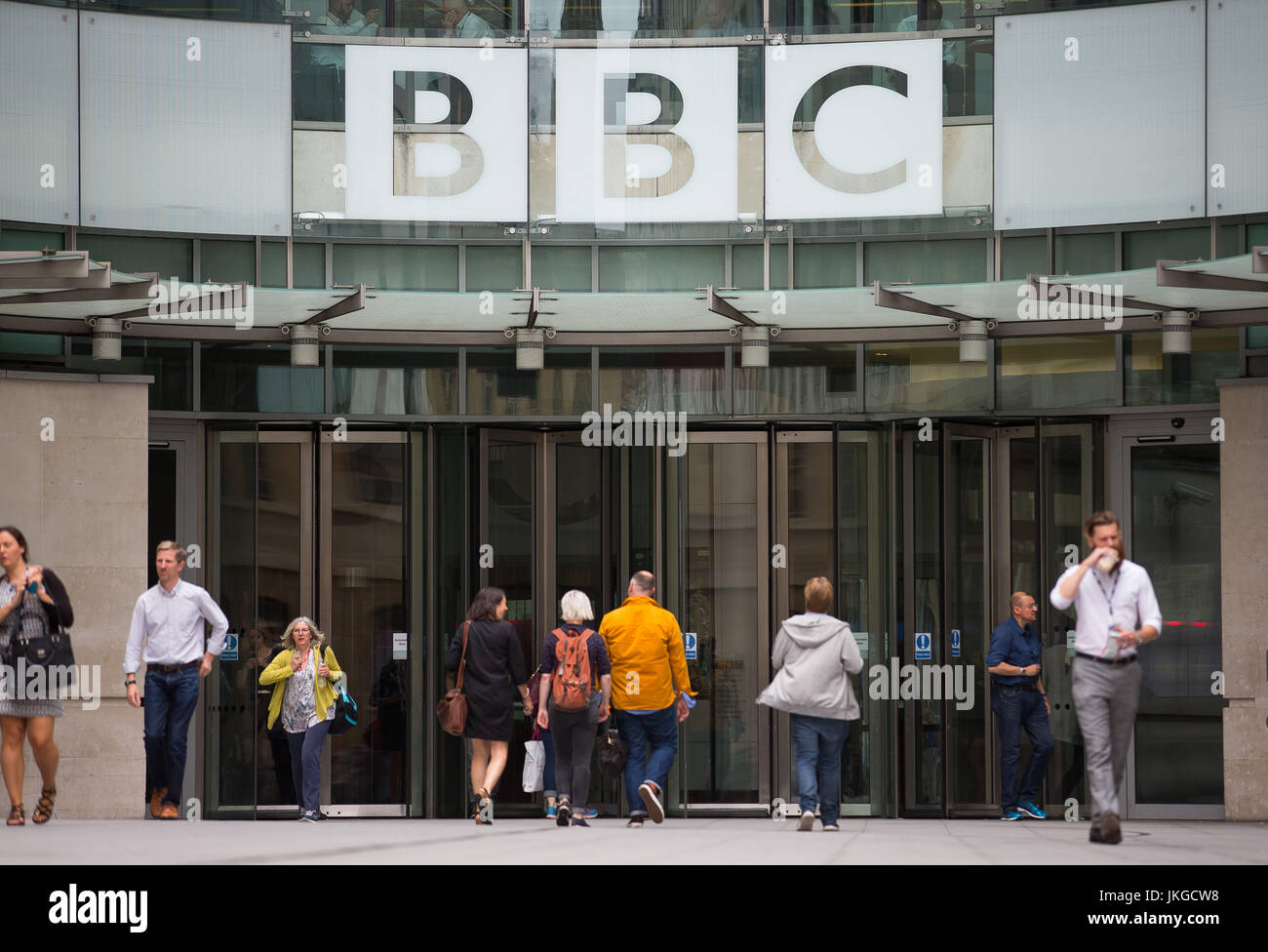 General View GV of BBC Broadcasting House, headquarters of the BBC, in ...