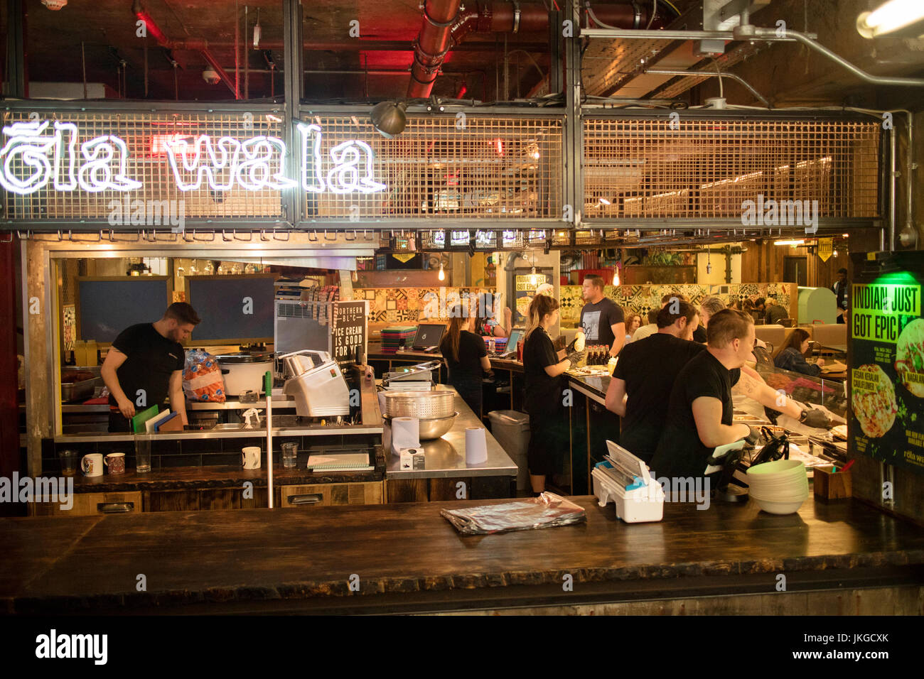 Trinity Kitchen food hall at Leeds City Centre, West Yorkshire England