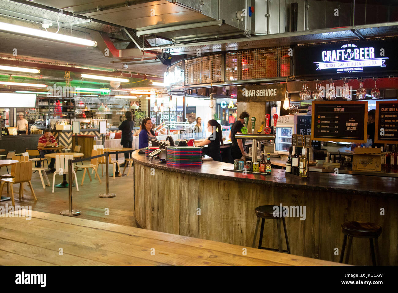 Trinity Kitchen food hall at Leeds City Centre, West Yorkshire England Stock Photo