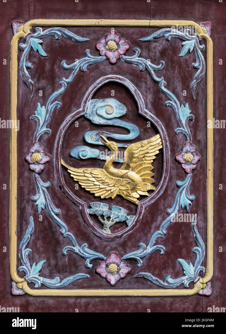 Architectural details of the Qingyang Temple in Chengdu, sichuan