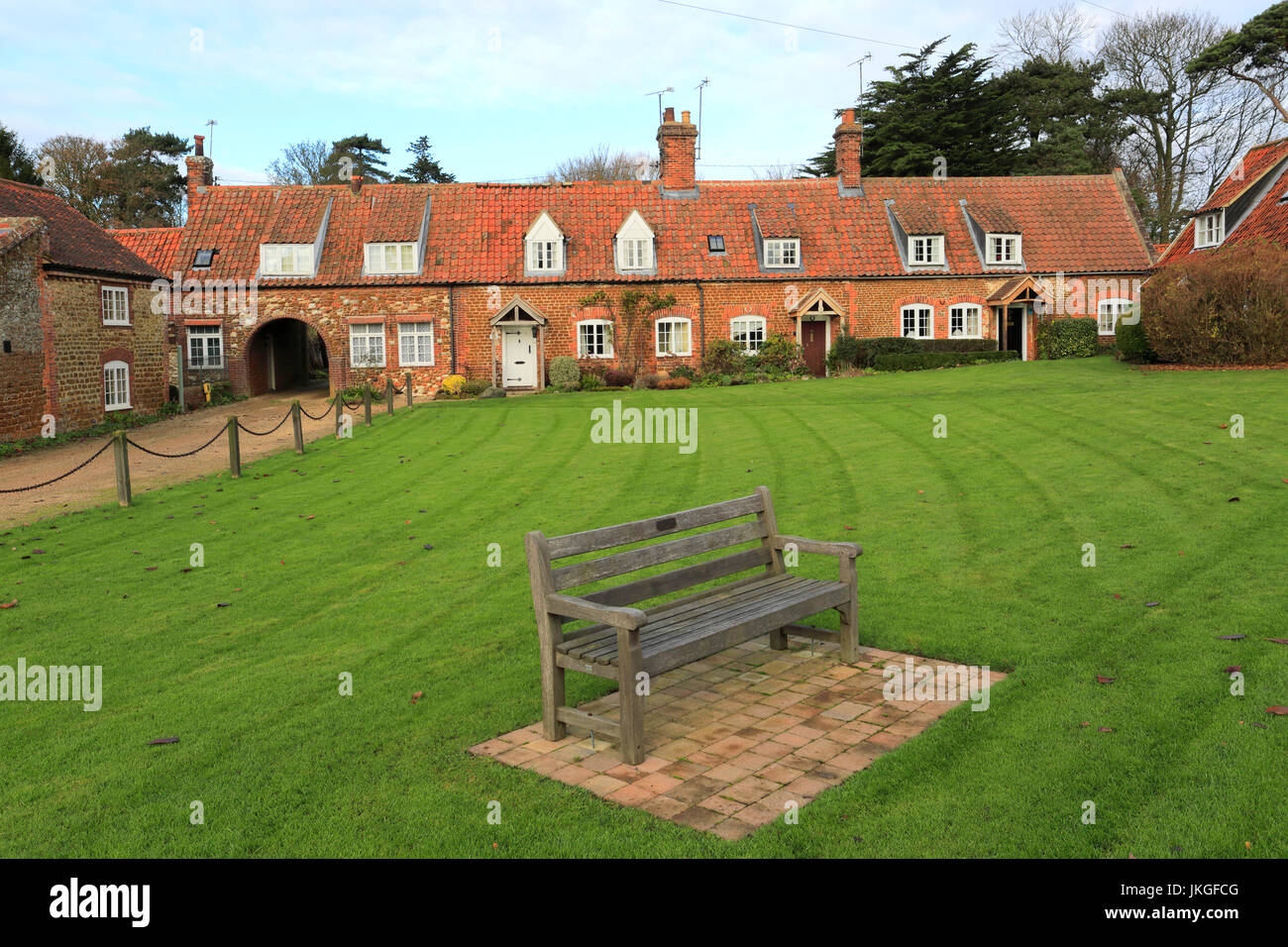 The Almshouses on the village green, Heacham village; North Norfolk
