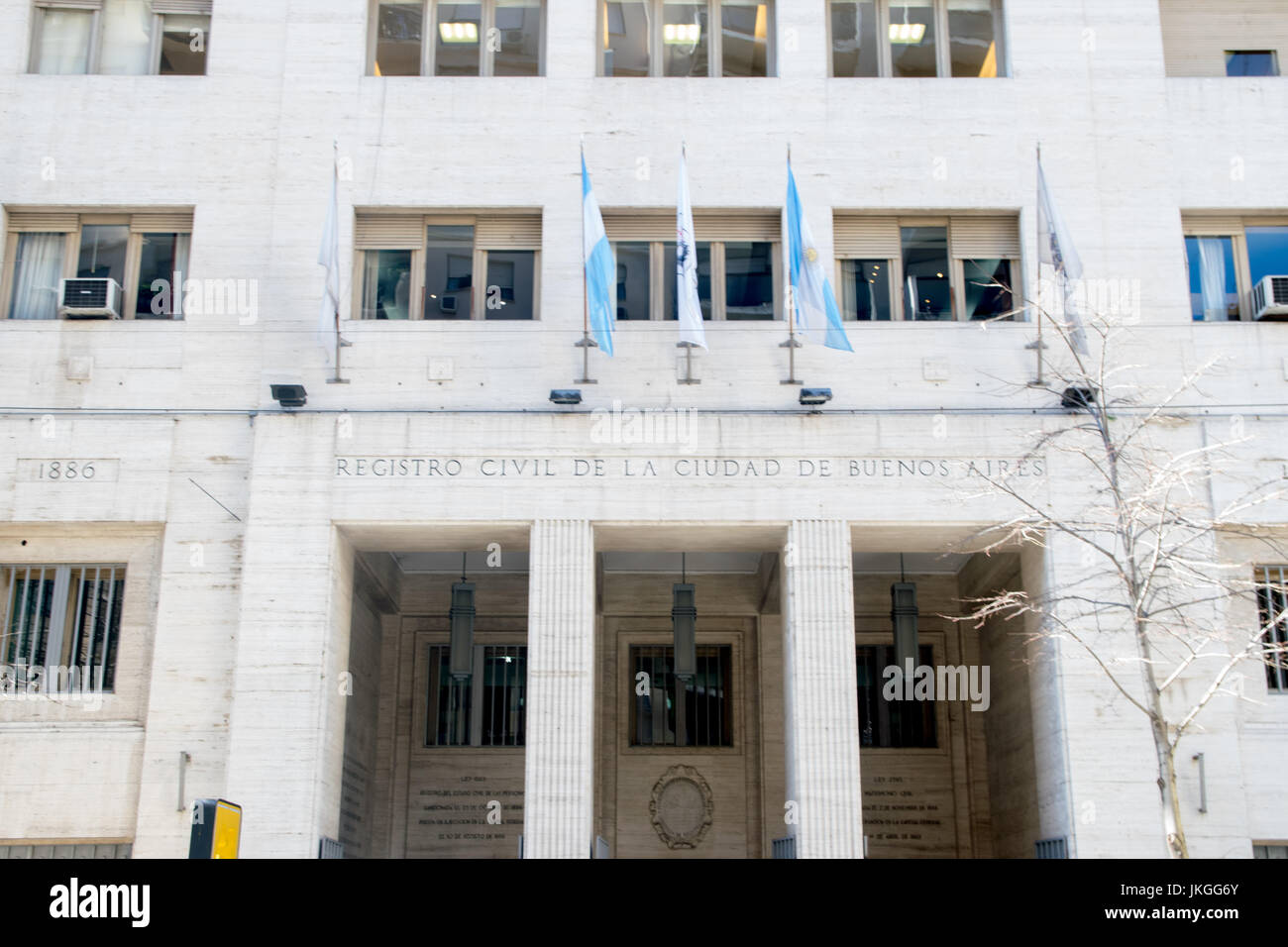 BUENOS AIRES, ARGENTINA - JULY 18, 2017:  Department of Civil Registry Office, a building for the official registration of marriage in Buenos Aires Ci Stock Photo